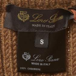 مملوكة مسبقًا Loro Piana Brown Knit Cashmere Ombre Midi Skirt S