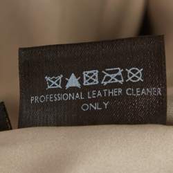 مملوكة مسبقًا جاكيت جلد بني بحزام لورو بيانا مقاس متوسط - ميديم