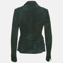 Pre Owned Loro Piana Blue Suede Zip-Up Jacket M