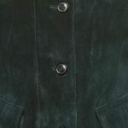 Pre Owned Loro Piana Blue Suede Zip-Up Jacket M