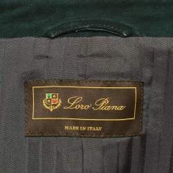 Pre Owned Loro Piana Blue Suede Zip-Up Jacket M