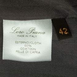 Pre Owned Loro Piana Blue Suede Zip-Up Jacket M