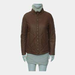 Pre Owned Loro Piana Leather Zip-Up Jacket
