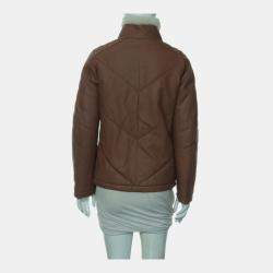 Pre Owned Loro Piana Leather Zip-Up Jacket