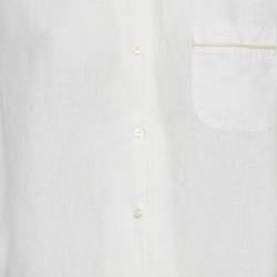 مملوكة مسبقًا طقم لورو بيانا قميص وشورت كتان أبيض متوسط/كبير