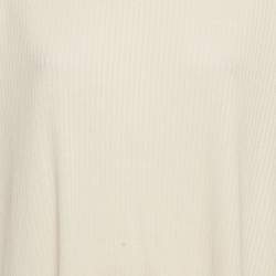 مملوكة مسبقًا Loro Piana Off-White Knit Tunic Top M 