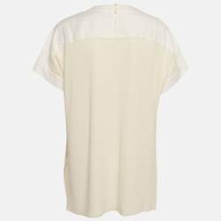 مملوكة مسبقًا Loro Piana Off-White Knit Tunic Top M 