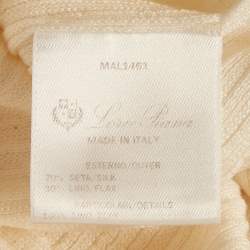 مملوكة مسبقًا Loro Piana Off-White Knit Tunic Top M 