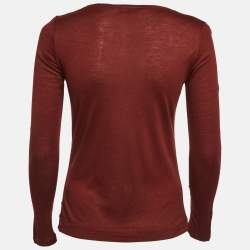 مملوكة مسبقًا Loro Piana Red Jersey Crew Neck Top S