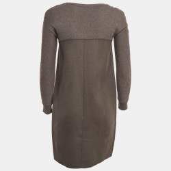 Pre Owned Loro Piana Grey Knit and Felt Short Dress S