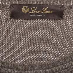 Pre Owned Loro Piana Grey Knit and Felt Short Dress S