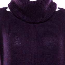 Pre Owned Loro Piana Purple Cashmere Sweater and Infinity Scarf Set S