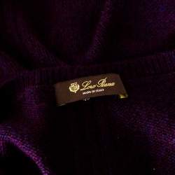 Pre Owned Loro Piana Purple Cashmere Sweater and Infinity Scarf Set S