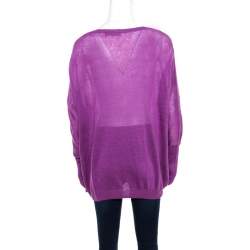 Pre Owned Loro Piana Purple Linen and Silk Sweater M