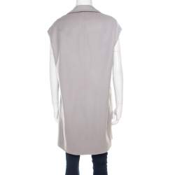 Pre Owned Loro Piana Grey Cashmere Belted Evan Gilet Vest M