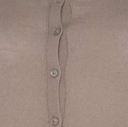 Pre Owned Loro Piana Beige Cashmere Long Sleeve Tunic Top L