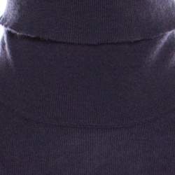 Pre Owned Loro Piana Purple Cashmere Sleeveless Turtleneck Top M