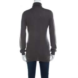 Pre Owned Loro Piana Grey Cashmere Turtleneck Sweater M