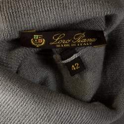 Pre Owned Loro Piana Slate Grey Cashmere Turtle Neck Sweater M
