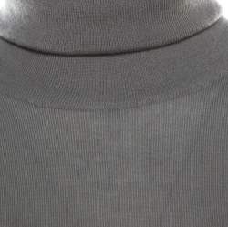 Pre Owned Loro Piana Slate Grey Cashmere Turtle Neck Sweater M