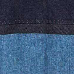Pre Owned Loro Piana Blue Dark Wash Denim Belted Short Skirt S