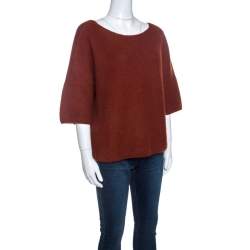 Pre Owned Loro Piana Cinnamon Brown Cashmere Knit Sweater S