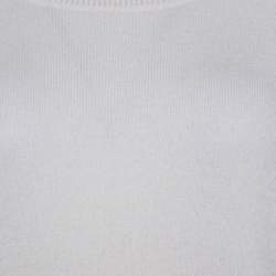Pre Owned Loro Piana Cream Knit Short Sleeve Shift Dress M