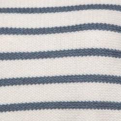 Pre Owned Loro Piana Off White Striped Baby Cashmere Waffle Knit Sweater M