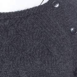 Pre Owned Loro Piana Charcoal Grey Cashmere Cable Knit Sweater M