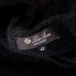 Pre Owned Loro Piana Charcoal Grey Cashmere Cable Knit Sweater M