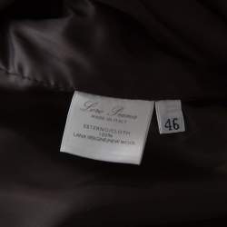Pre Owned Loro Piana Brown Wool Front Button Detail Long Coat L