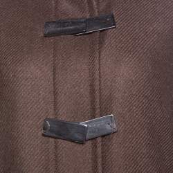 Pre Owned Loro Piana Brown Wool Front Button Detail Long Coat L