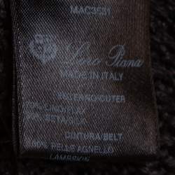 Pre Owned Loro Piana Brown Linen & Silk Knit Open Front Cardigan S