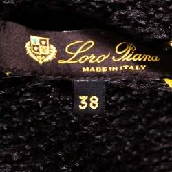 Pre Owned Loro Piana Brown Linen & Silk Knit Open Front Cardigan S
