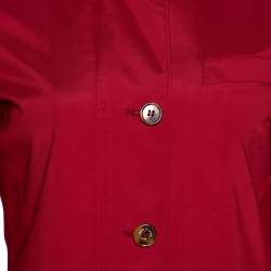 Loro Piana Red Nylon Button Front Jacket S