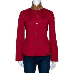 Loro Piana Red Nylon Button Front Jacket S