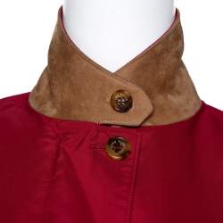 Loro Piana Red Nylon Button Front Jacket S