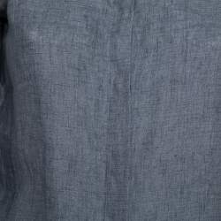 Pre Owned Loro Piana Grey Linen Button Front Shirt S