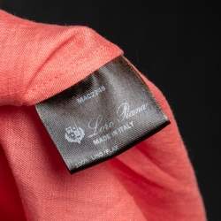 Pre Owned Loro Piana Pink Linen Raw Edge Detail Button Front Shirt S