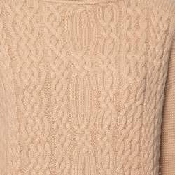 Pre Owned Loro Piana Beige Cashmere Knit Turtle Neck Sweater M