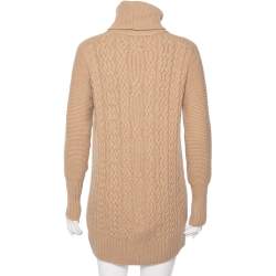 Pre Owned Loro Piana Beige Cashmere Knit Turtle Neck Sweater M