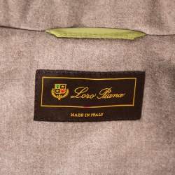 Pre Owned Loro Piana Green Synthetic & Faux Fur Trimmed Button Front Hooded Jacket S