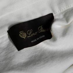 Pre Owned Loro Piana White Denim Button Front Long Jacket L