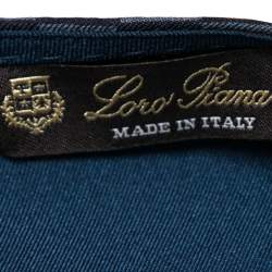 Pre Owned Loro Piana Blue Geometric Print Silk Belted Dress M