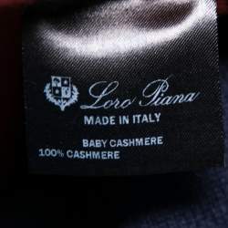 Pre Owned Loro Piana Navy Blue Cashmere Zip Front Hoodie L