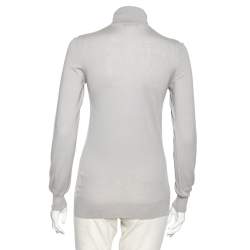 Pre Owned Loro Piana Grey Cashmere Turtleneck Sweater M