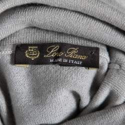 Pre Owned Loro Piana Grey Cashmere Turtleneck Sweater M