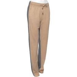 Pre Owned Loro Piana Beige and Grey Cashmere Trousers M