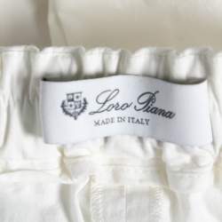Pre Owned Loro Piana White Cotton Straight Pants M