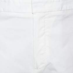 Pre Owned Loro Piana White Cotton Straight Pants M